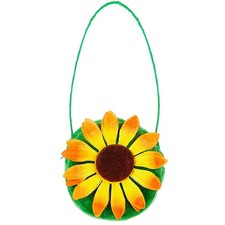 Beutel mit Sonnenblume - Blumen Handtasche Damen - 70er Accessoires Flower Power