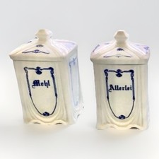 Porzellan Aufbewahrungsdosen Gewürzdosen mit Deckeln (1x4) 20x10x10 cm  