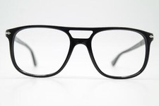 Brille Persol GRETA 3329-V Schwarz Silber Oval Brillengestell eyeglasses Neu