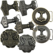 Thorshammer Mjölnir Metal Buckle Gürtelschnalle Wikinger LARP Thor Mjoelnar 