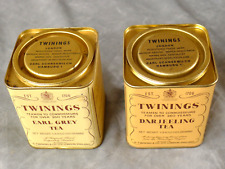 2 Alte Blechdosen TWININGS Earl Grey / Darjeeling Tea  Teedosen m. rundem Deckel