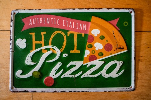 Pizza geprägtes blechschild - pizza,