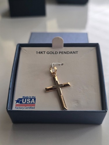 14k gold kreuz anhänger - gold,