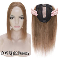 Damen 100% Echthaar Toupet Clip In Haar Extensions Toupee Topper Haarteile Blond