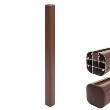 B-Ware Alu-Pfosten Savoie-WPC-Zaun, Pfeiler Pfahl, Stecksystem 98cm, braun