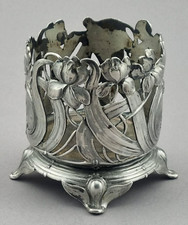 Jugendstil Flaschenhalter Zinn