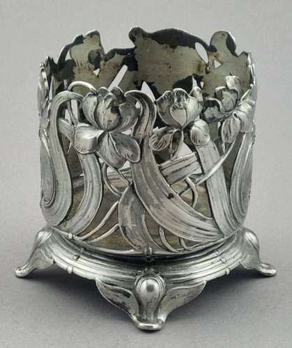 Jugendstil flaschenhalter zinn - flaschenhalter,