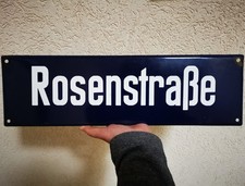 Altes Straßenschild Emaille Emailschild  DDR  60er Jahre  Rosenstraße   50x15 cm