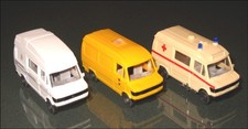 █► 3* Mercedes 207 Post #277 + DRK #278 + Wohnmobil James Cook #267 Wiking 1:87