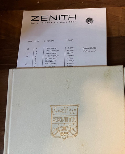 Zenith uhren katalog 2001 - zenith,