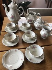 Altes Kaffeeservices, Bavaria, Blumen blauer Rand