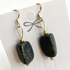 Edelstein Ohrringe Ohrhaken Achat Jaspis Rechteckiges Polyeder Dreiecksprisma