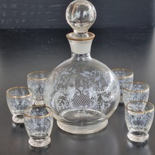 Spiegelau K.S.S. Likörservice Serie Mozart Ätzdekor mit Goldrand