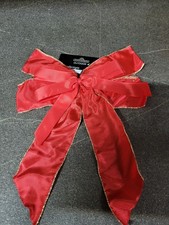 große handgefertigte Schleife OUTDOOR ca  24 cm breit bis 27 lang rot,  Goldrand