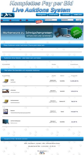 Komplettes pay per - per, bid