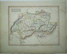 Antique map of Switzerland by
