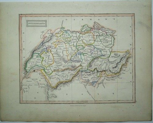 Antike landkarte der schweiz - antike,