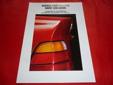 BMW 3er E36 Limousine Coupe Farben Polster Farbkarte Prospekt Brochure von 1992
