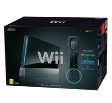 Wii Konsole Sports Resort Pak schwarz + Spiele + Original Remote + Motion Plus +