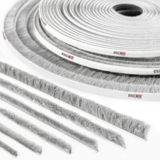 Dichtung GRAU Bürstendichtung Dichtungsbürste Türbürste selbstklebend Fenster