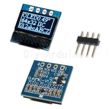 0.49" inch White OLED Display  Screen Module 64x32 I2C IIC SSD1306 For Arduino