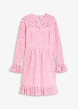 Spitzenkleid mit Satinband und