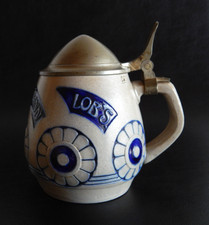 Jugendstilkrug mit Spruch, deutsch, Höhr um 1900