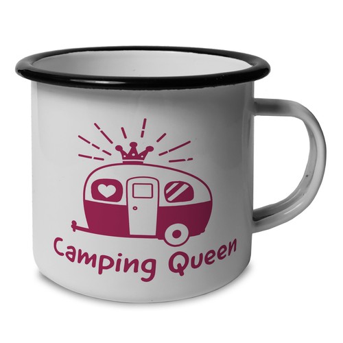 Camping queen emailletasse mit - queen,