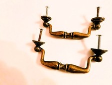 Vintage Paar atemberaubende Messing Fallgriffe für Schubladen/ Möbel Türknöpfe
