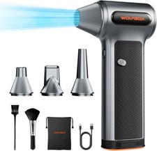 WOLFBOX MF200 Electric Air Duster Blower, 3-Gang Einstellbare Gebläse mit Akku