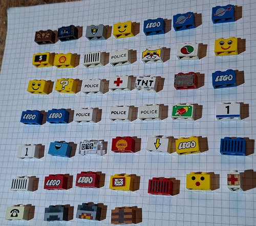 Lego 1x2 basic 3004 - lego, bedruckt