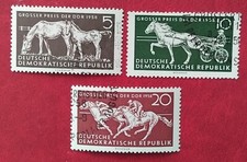 Briefmarken DDR Pferderennen Großer Preis der DDR Hoppegarten Berlin Pferd 1958