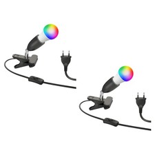 E27 Klemmleuchte LIK, schwarz inkl. Smart Home RGBW LED Lampe, 8,89W, 892lm