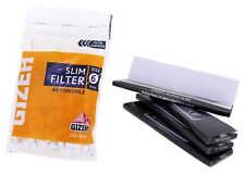 Gizeh Drehfilter Kohle Slim 6mm 120 Filter & 4 x Slim Zigarettenpapier 128 Blatt