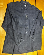 Alpenland**Jeanshemd**Herrenhemd**antrahzit**Gr. 42**schöne Details Knopfleiste