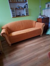 couch 3- Sitzer,B/H/T 190-83-81cm, Chenille terracotta, neuwertig,