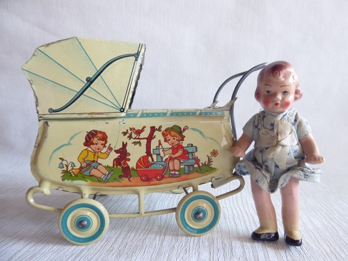 Puppenwagen aus blech - aus,
