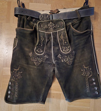 Lederhose Tracht Herren 50 kurz Almsach braun dunkelbraun