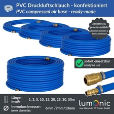 1-50m Druckluftschlauch mit Schnellkupplung 6-13mm PVC fertig konfektioniert Dru