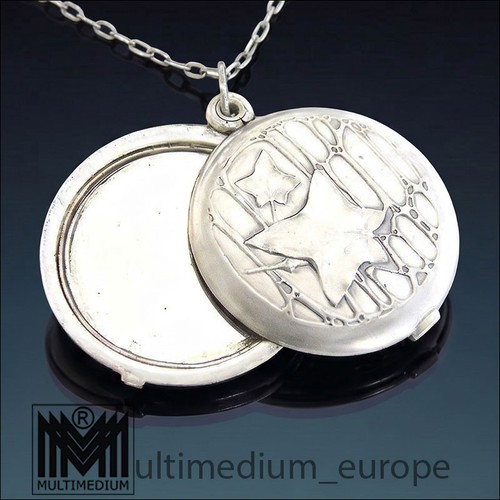 Jugendstil silber medaillon - silber,