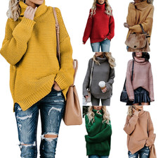 Damen Herbst Winter neue Strickwaren Dicke Linie Langarm Rollkragenpullover