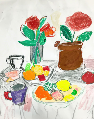 Poster buntes buntstift obst - poster,