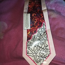 1x  Krawatte ,,Keith"  mit Gutta vorgemalt  140 x 9,5 cm Pongé 08 Seidenmalerei