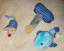 sigikid 3er Set Maus Red Stars Wal Fisch Hammer Werkzeug Papa&Me Greifling Boy  