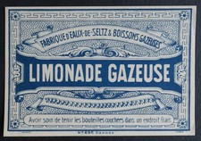 Altes Etikett Limonade Wasser