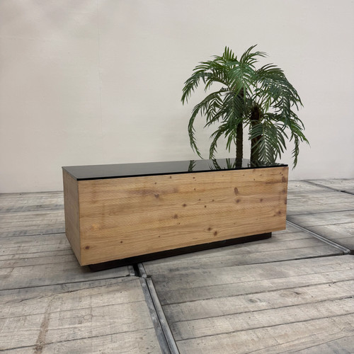 Lowboard braun schwarz holz - lowboard, tv