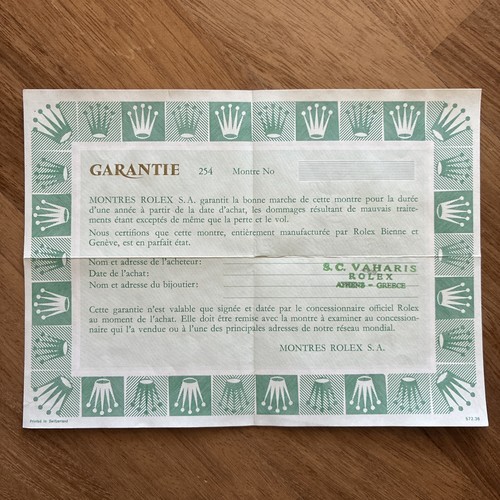 Rolex garantie warranty - rolex,