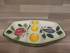 Keramik Eierplatte/Teller für 3 Eier und Beilagen aus Italien Handbemalt Blumen