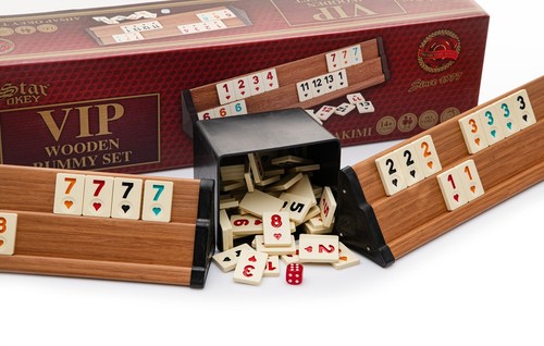 Rummy spiel set - holz, mit
