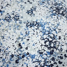 Stoff Viskose Jersey mit abstrakten Design weiß grau blau marine Kleiderstoff